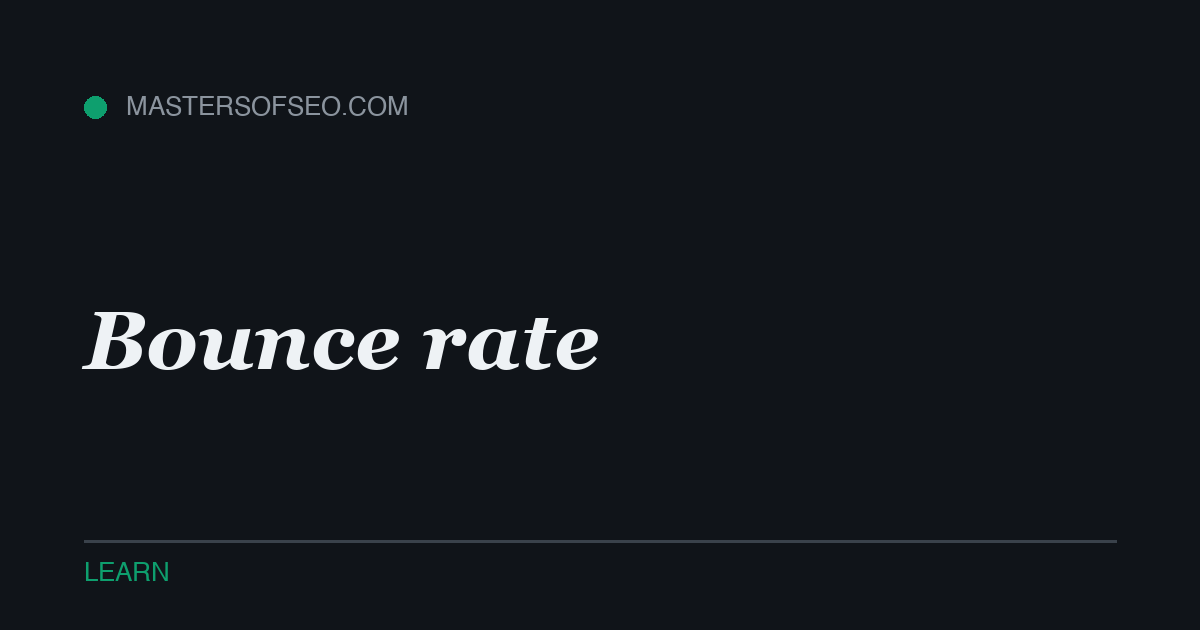 Bounce rate