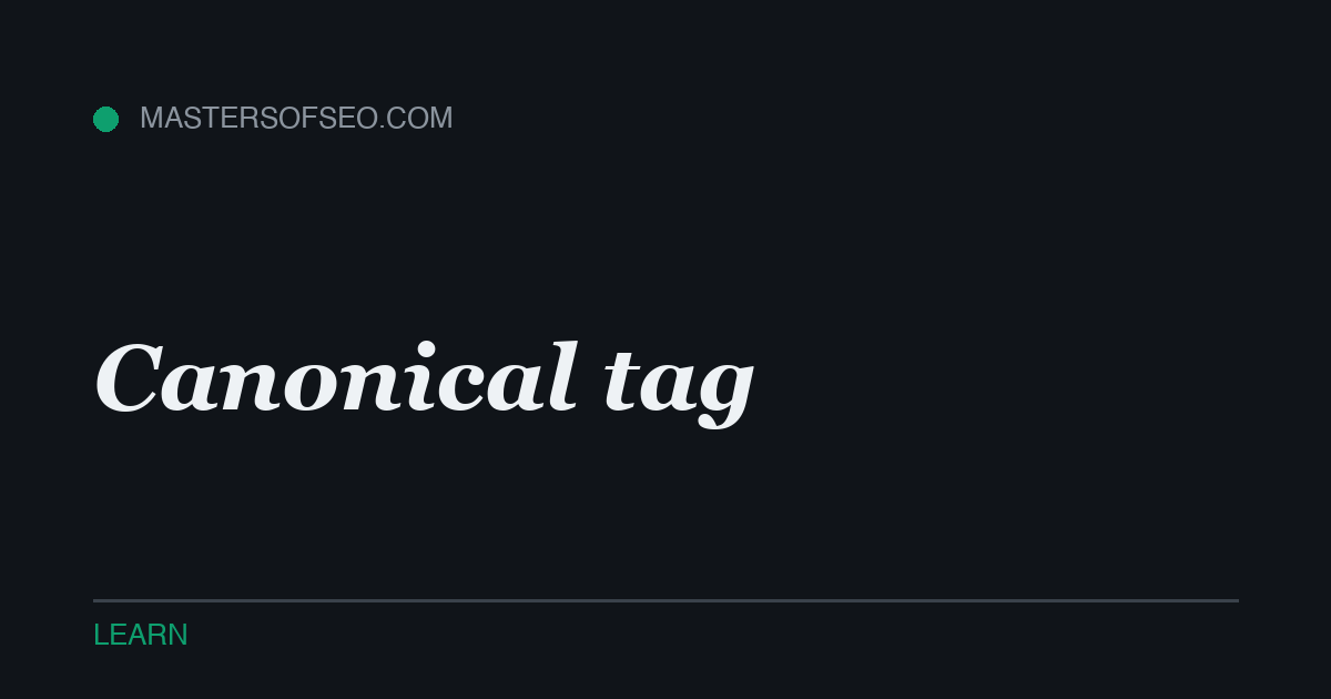 Canonical tag