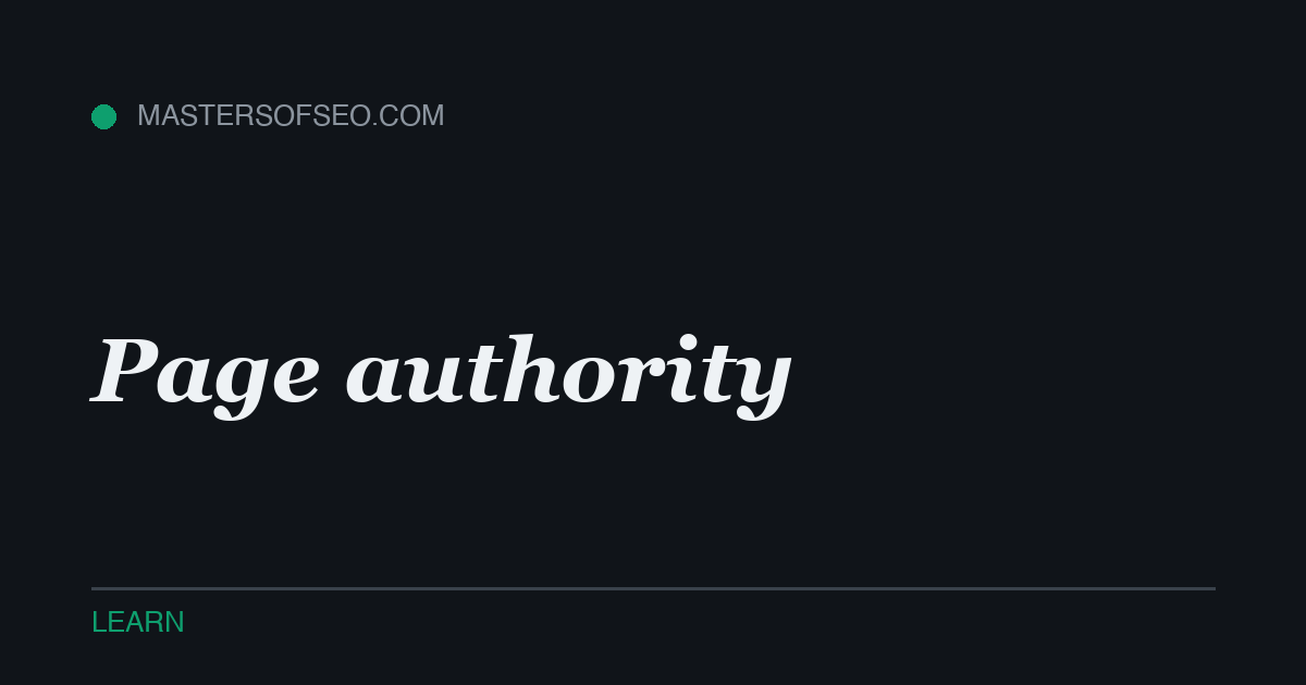 Page authority